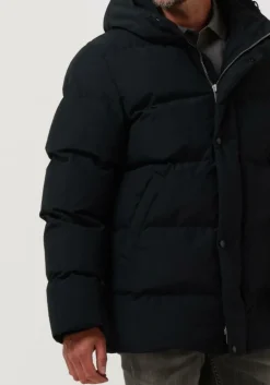 donkerblauwe elvine gewatteerde jas bror