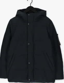 donkerblauwe elvine gewatteerde jas bror