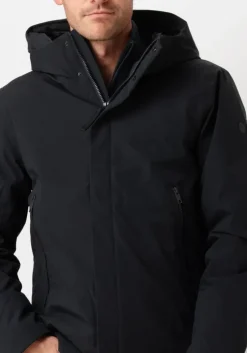 donkerblauwe elvine gewatteerde jas vhinner