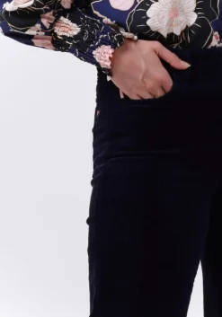 donkerblauwe fabienne chapot wijde broek eva cord wide leg trousers