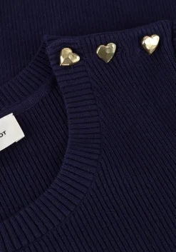 donkerblauwe fabienne chapot trui lillian short sleeve pullover