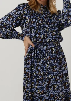 donkerblauwe fabienne chapot midi jurk noa dress 126