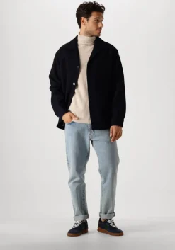 donkerblauwe forét jack lodge wool jacket