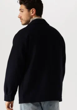 donkerblauwe forét jack lodge wool jacket