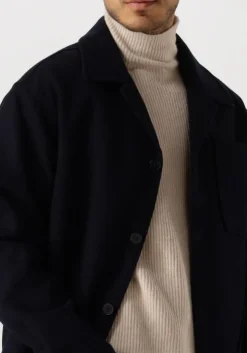 donkerblauwe forét jack lodge wool jacket