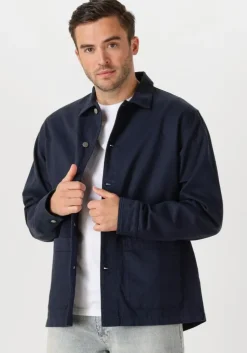 donkerblauwe forét overshirts rowan logo overshirt