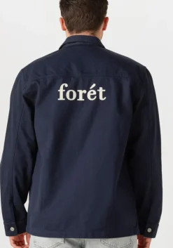 donkerblauwe forét overshirts rowan logo overshirt