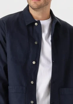 donkerblauwe forét overshirts rowan logo overshirt