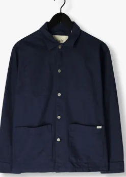 donkerblauwe forét overshirts rowan logo overshirt