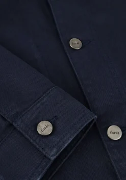 donkerblauwe forét overshirts rowan logo overshirt