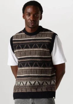 donkerblauwe forét spencer cone jacquard vest