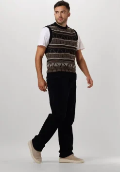 donkerblauwe forét spencer cone jacquard vest