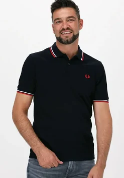 donkerblauwe fred perry polo twin tipped fred perry shirt