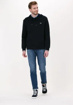 donkerblauwe fred perry truien/vesten tipped hooded sweatshirt