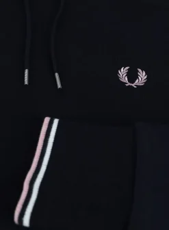 donkerblauwe fred perry truien/vesten tipped hooded sweatshirt