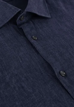 donkerblauwe genti casual overhemd linnen s7054-1120