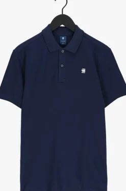 donkerblauwe g-star raw polo dunda slim polo s/s