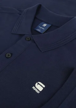 donkerblauwe g-star raw polo dunda slim polo s/s