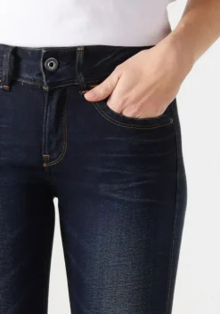 donkerblauwe g-star raw skinny jeans lynn mid skinny wmn