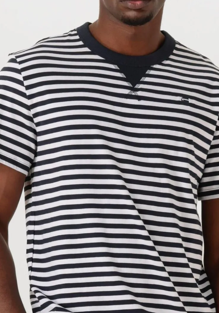 donkerblauwe g-star raw t-shirt nifous stripe r t