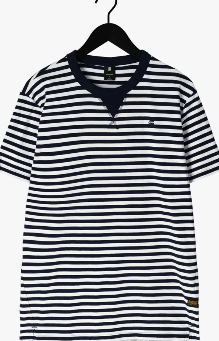 donkerblauwe g-star raw t-shirt nifous stripe r t