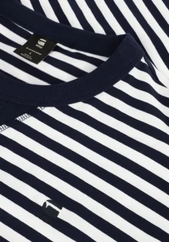donkerblauwe g-star raw t-shirt nifous stripe r t