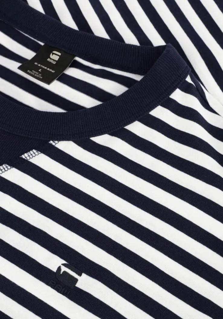 donkerblauwe g-star raw t-shirt nifous stripe r t