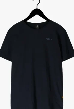 donkerblauwe g-star raw t-shirt slim base r t s/s