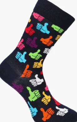 donkerblauwe happy socks sokken thumbs up