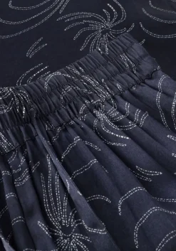 donkerblauwe ibana wijde broek pae