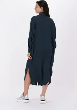 donkerblauwe just female midi jurk helpful shirt dress