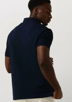 donkerblauwe lacoste polo regular fit cotton blend polo shirt