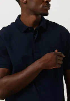 donkerblauwe lacoste polo regular fit cotton blend polo shirt