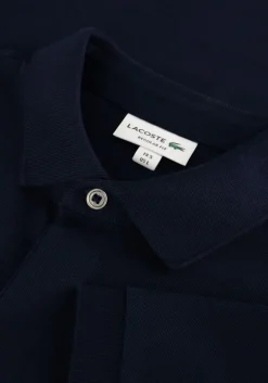 donkerblauwe lacoste polo regular fit cotton blend polo shirt