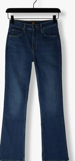 donkerblauwe lee flared jeans breese boot