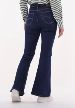 donkerblauwe lee straight leg jeans breese flare