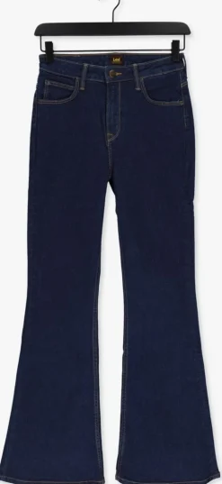 donkerblauwe lee straight leg jeans breese flare