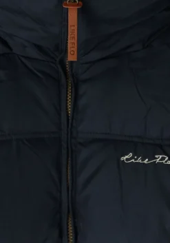 donkerblauwe like flo gewatteerde jas amaya flo girls short fancy hooded jacket