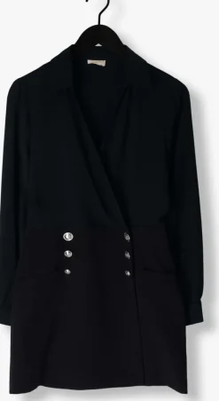 donkerblauwe liu jo mini jurk thriller bottoni dress