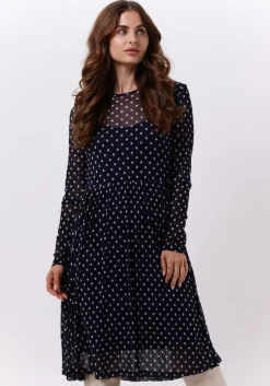 donkerblauwe lollys laundry midi jurk lydia dress