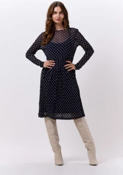 donkerblauwe lollys laundry midi jurk lydia dress
