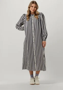 donkerblauwe lollys laundry midi jurk jess dress