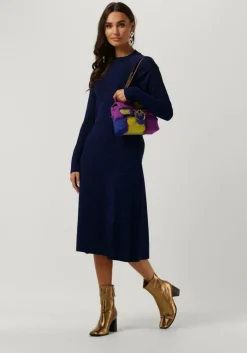 donkerblauwe lollys laundry midi jurk rosie dress