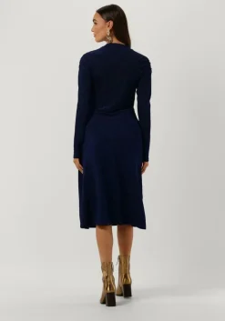 donkerblauwe lollys laundry midi jurk rosie dress