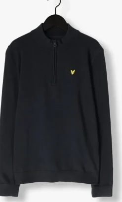 donkerblauwe lyle & scott trui 1/4 zip jumper