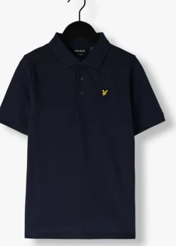 donkerblauwe lyle & scott polo plain polo shirt b