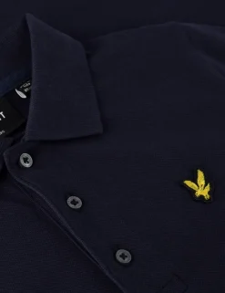 donkerblauwe lyle & scott polo plain polo shirt b