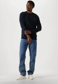 donkerblauwe lyle & scott trui cotton merino crew neck jumper