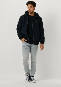 donkerblauwe lyle & scott trui crew neck sweatshirt