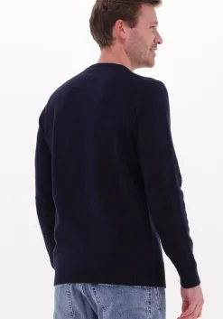 donkerblauwe lyle & scott trui crew neck lambswool blend jump